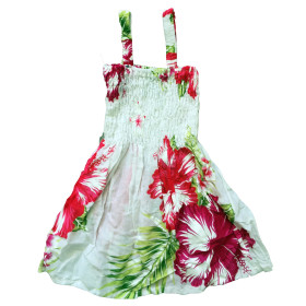Mekko Valkoinen vaaleanpunaisilla kukilla Klänning Vit med rosa blommor